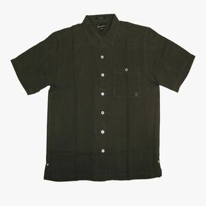 LUAU Olive Linden Casual Button Down Shirt with Classic Collar